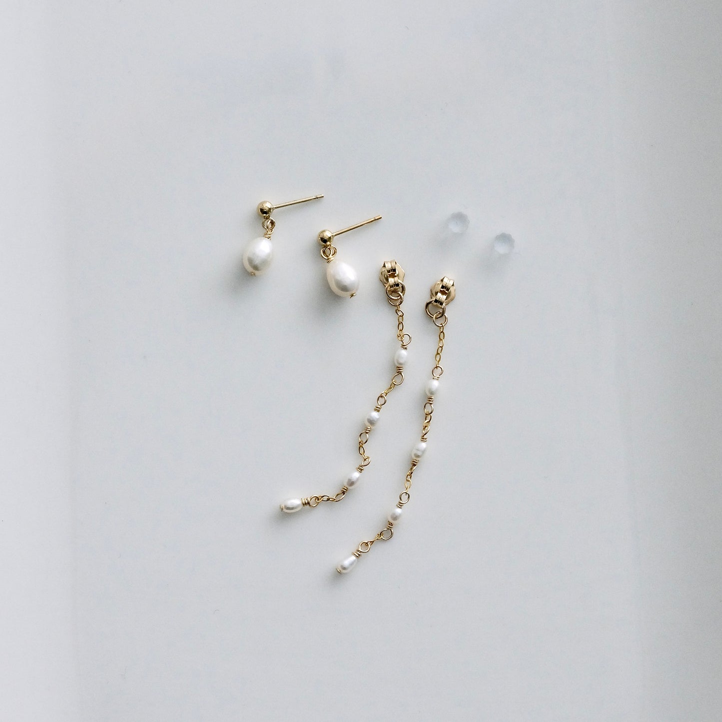 Dainty Pearl Earrings (2WAY)