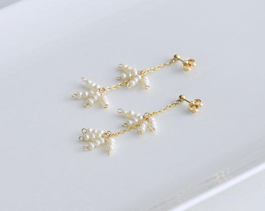 Floral Cluster Pearl Earrings