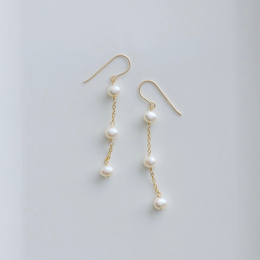 Trinity Pearl Drop Earrings