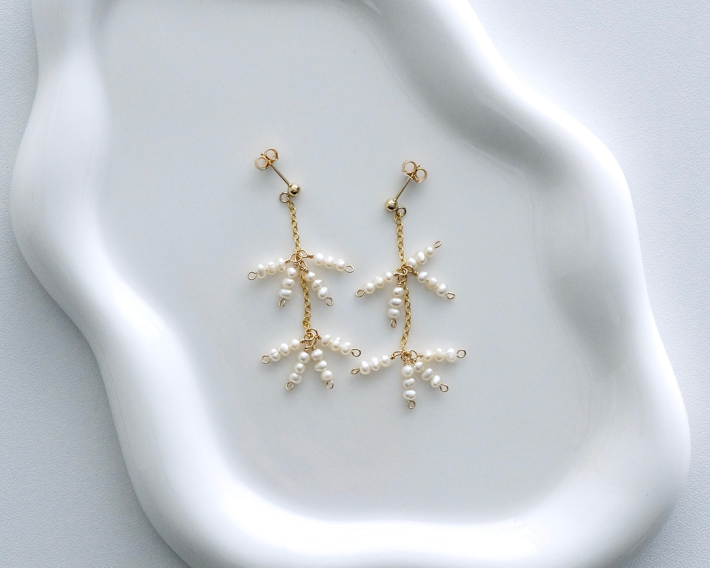 Floral Cluster Pearl Earrings