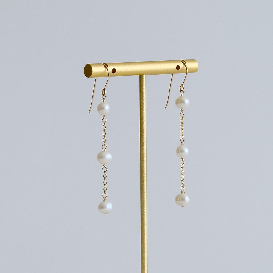 Trinity Pearl Drop Earrings
