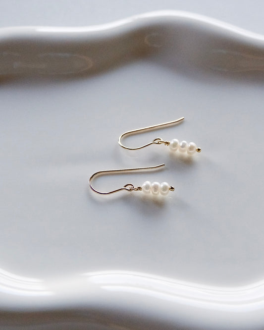 Trio Pearl Drop Earrings