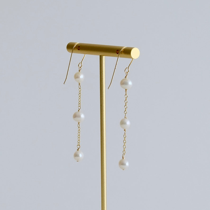 Trinity Pearl Drop Earrings