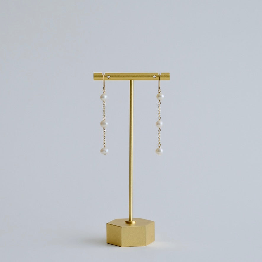 Trinity Pearl Drop Earrings