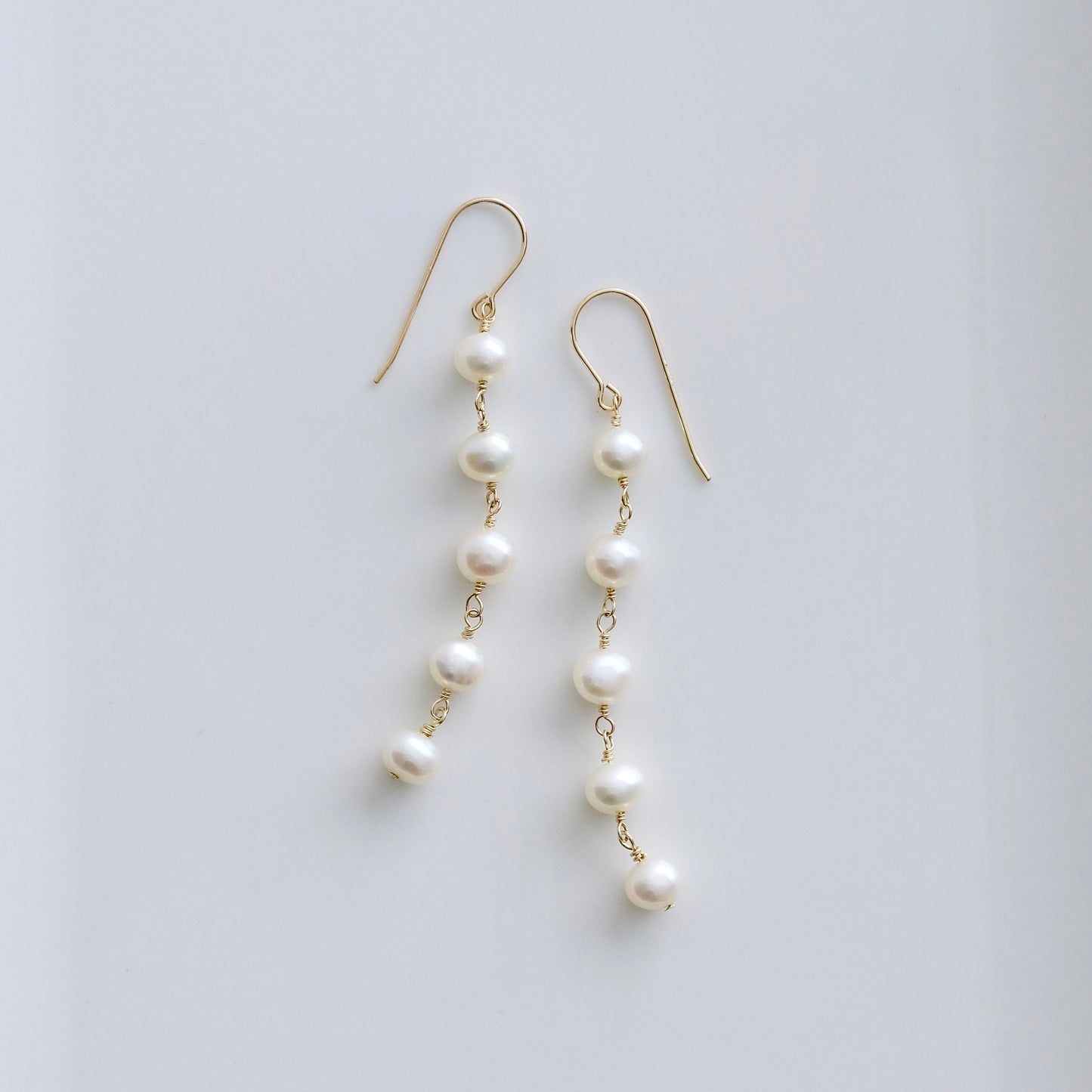 Five Pearl Drop Earrings