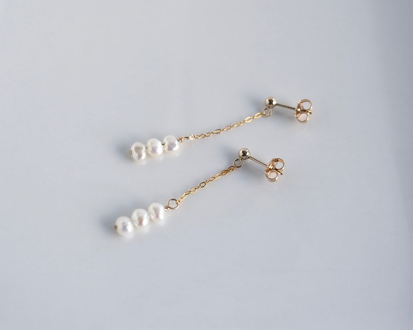 Three Pearl Earrings