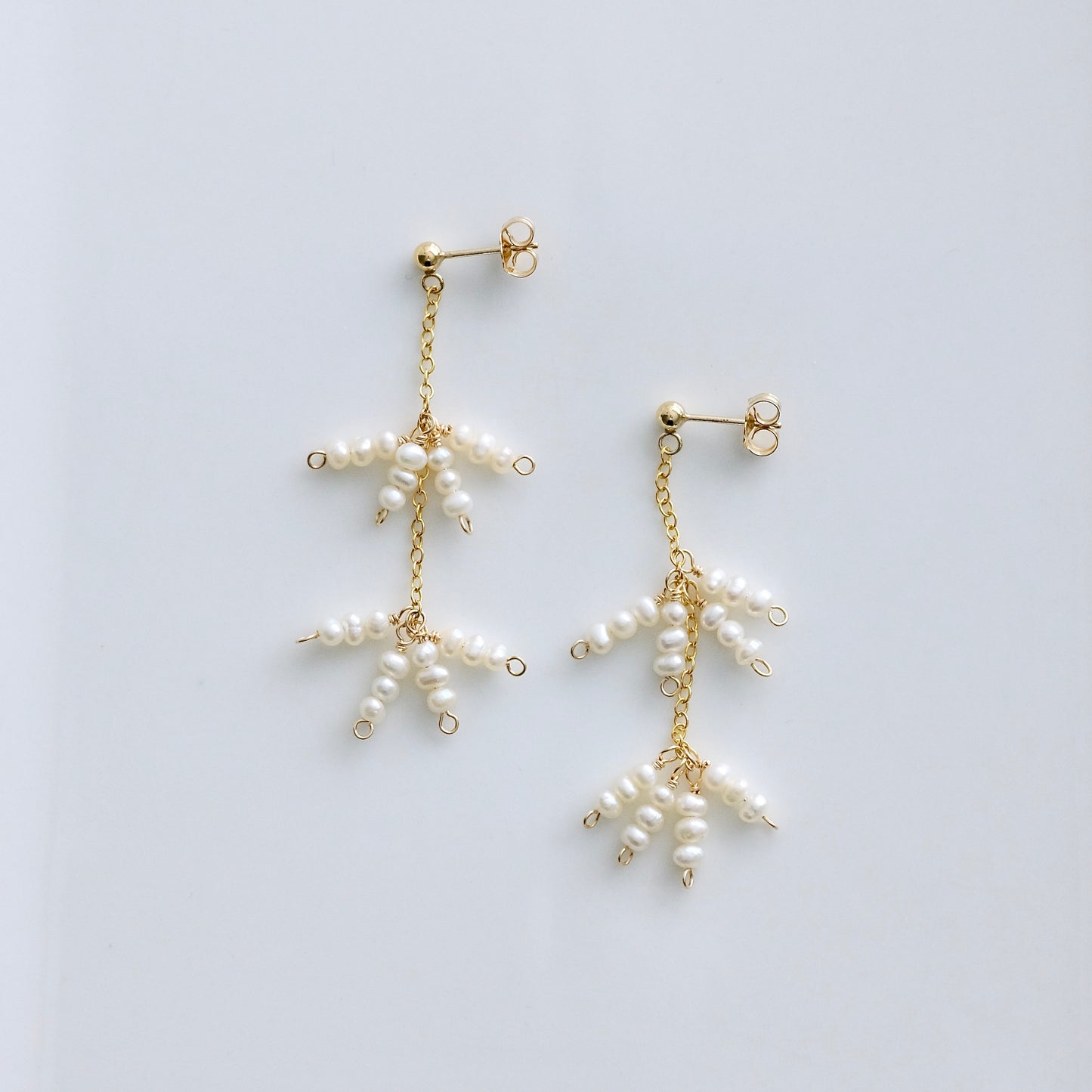 Floral Cluster Pearl Earrings
