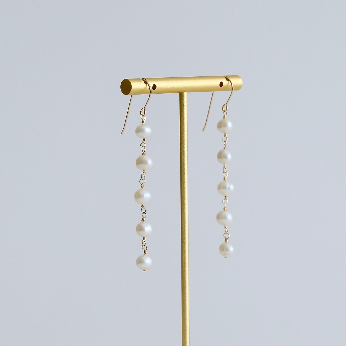 Five Pearl Drop Earrings
