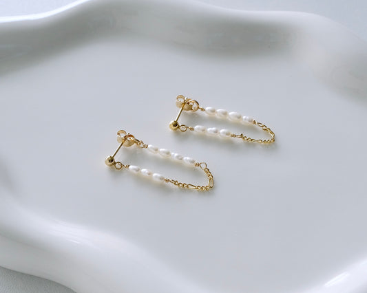 Stella Pearl Chain Earrings