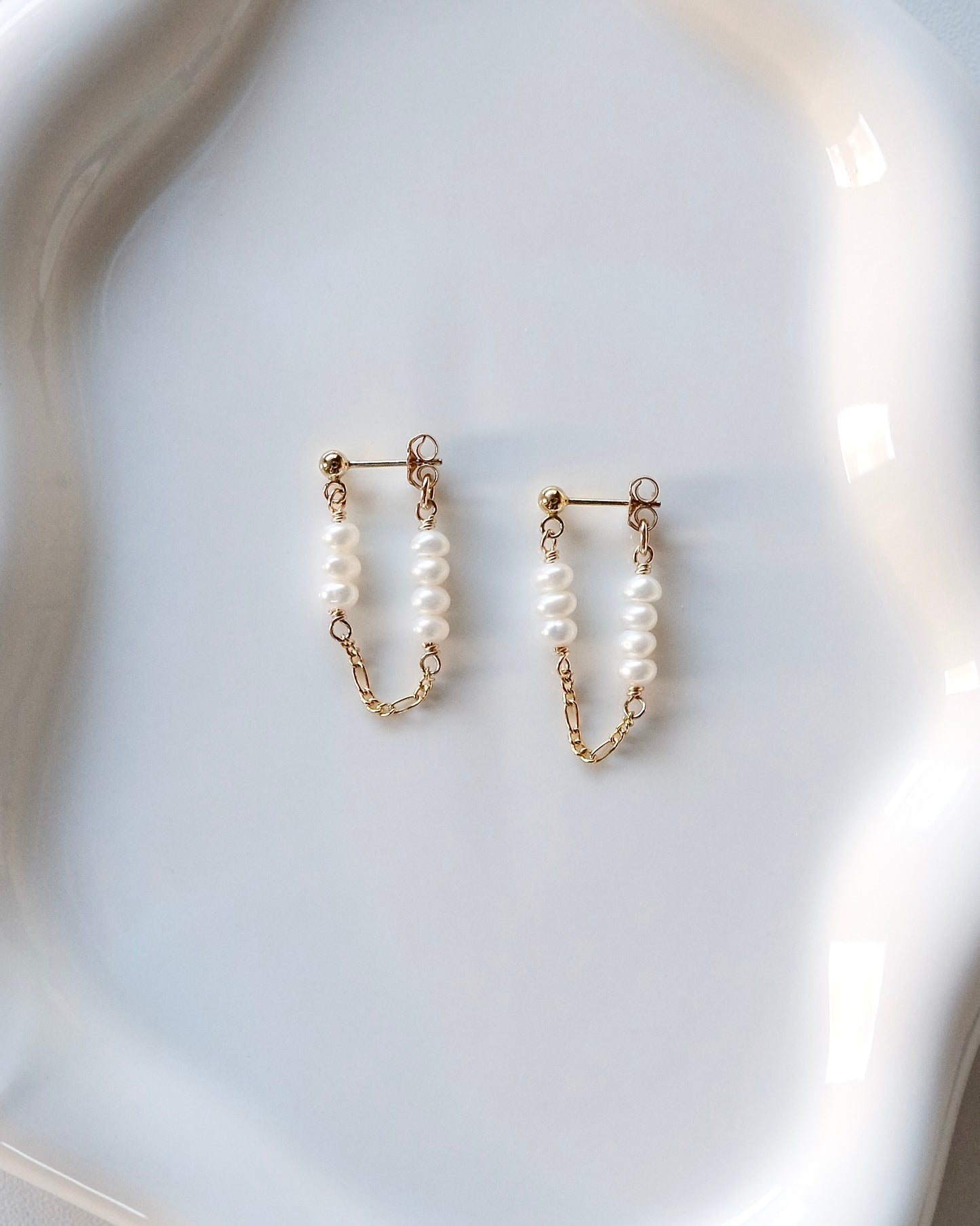 Stella Pearl Chain Earrings