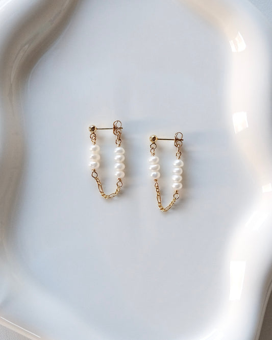 Stella Pearl Chain Earrings