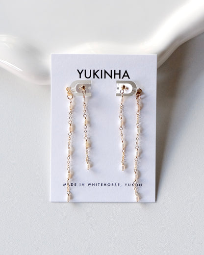 Pearl Luminous Veil Earrings (2WAY)