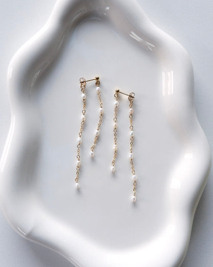 Pearl Luminous Veil Earrings (2WAY)