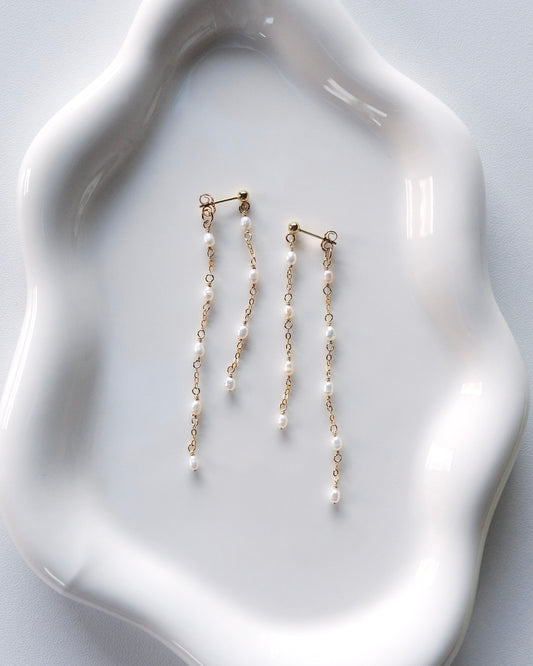 Pearl Luminous Veil Earrings (2WAY)