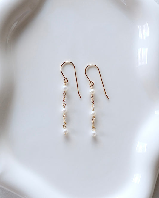 Pearl Line Earrings