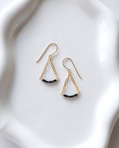 Black Spinel Arc Earrings