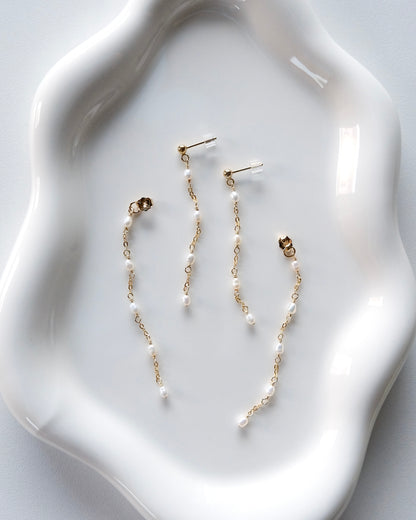 Pearl Luminous Veil Earrings (2WAY)