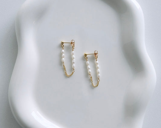 Stella Pearl Chain Earrings