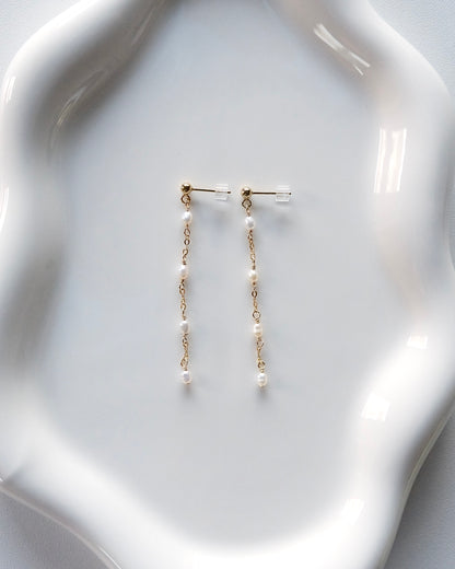 Pearl Luminous Veil Earrings (2WAY)