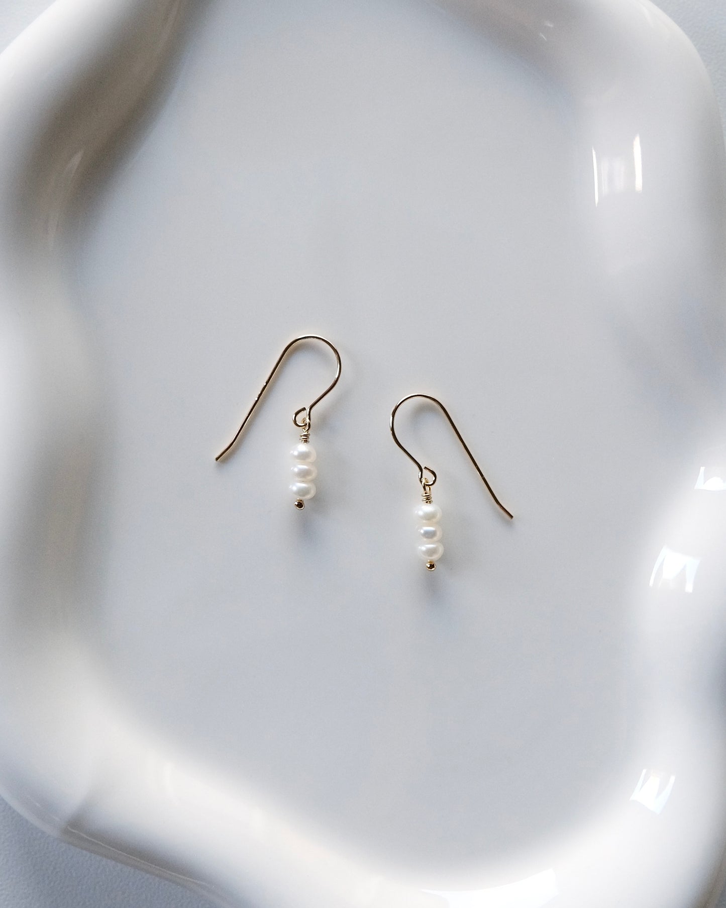 Trio Pearl Drop Earrings