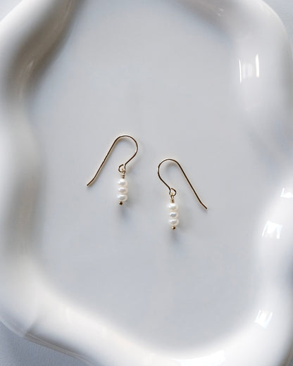 Trio Pearl Drop Earrings