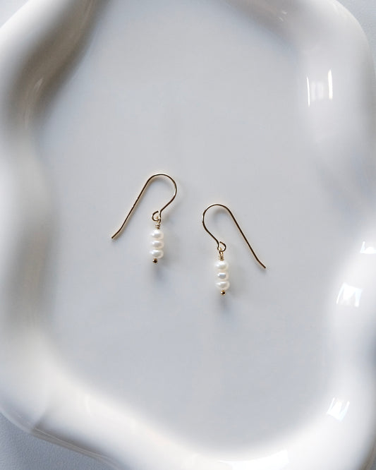 Trio Pearl Drop Earrings