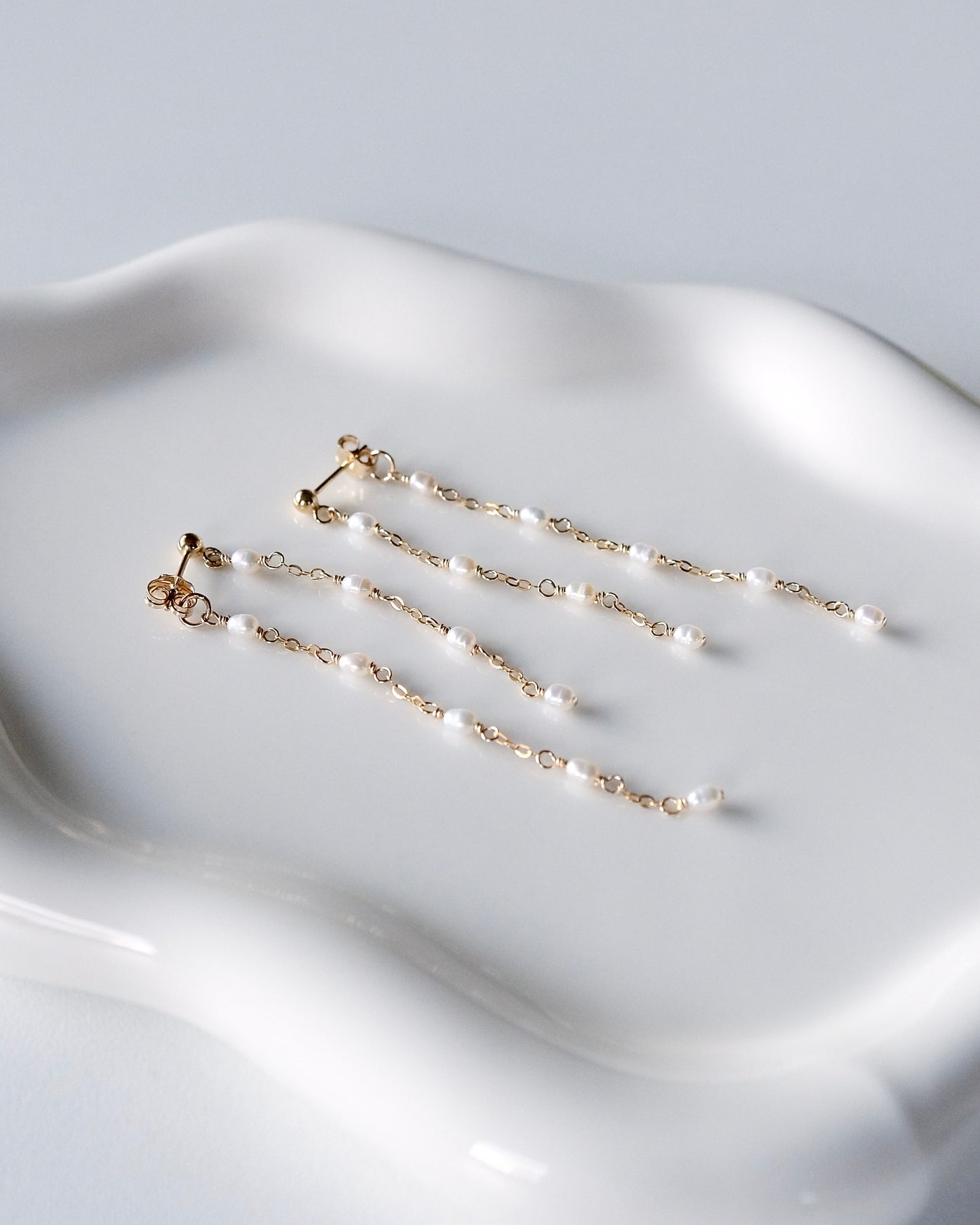 Pearl Luminous Veil Earrings (2WAY)