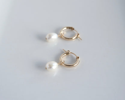 Pearl Hoop Earrings