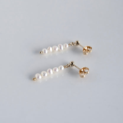 5-Line Pearl Earrings