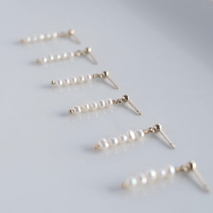 5-Line Pearl Earrings