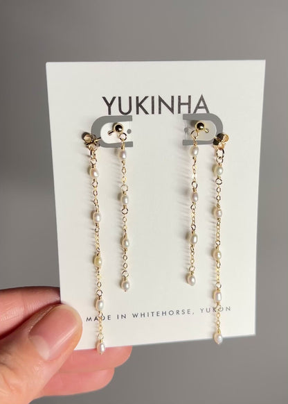 Pearl Luminous Veil Earrings (2WAY)