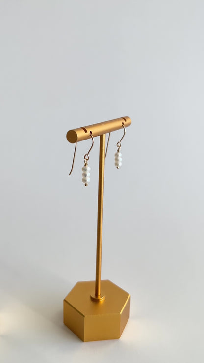 Trio Pearl Drop Earrings